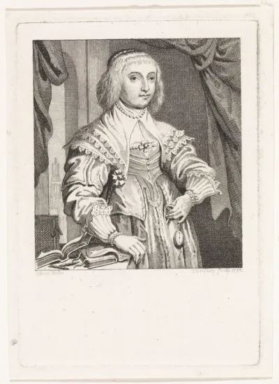 Portret van onbekende dame met horloge in hand