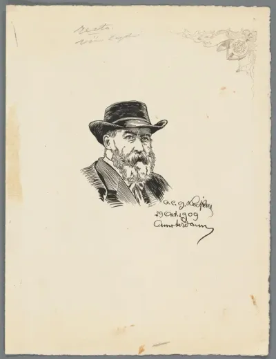 Portret van onbekende een man met hoed