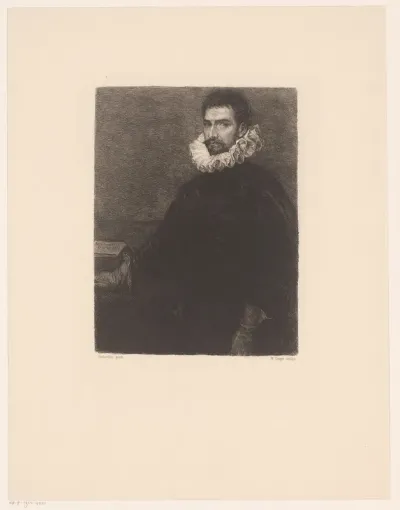 Portret van onbekende man met plooikraag