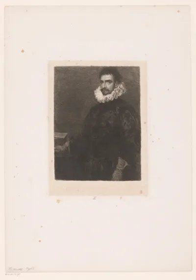 Portret van onbekende man met plooikraag