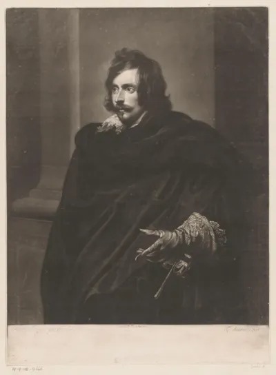 Portret van onbekende man met zwarte cape