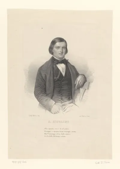 Portret van operazanger Antonio Giuglini