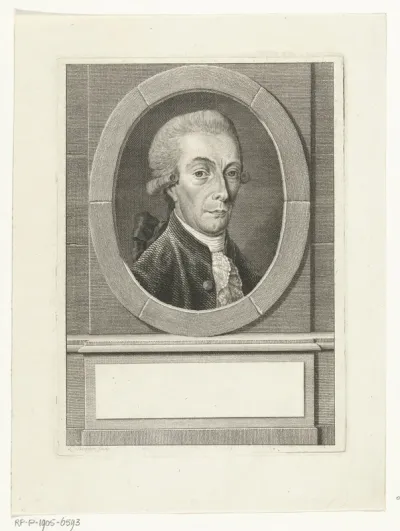 Portret van Paulus Gevers in ovale omlijsting