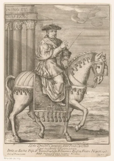 Portret van Paus Clemens XIII te paard