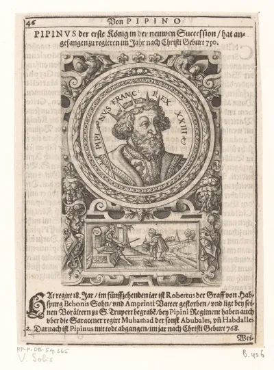 Portret van Pepijn de Korte, koning der Franken