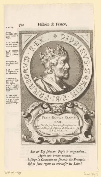 Portret van Pepijn de Korte, koning der Franken