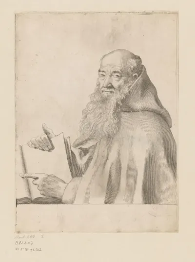 Portret van Père Yves op 87-jarige leeftijd