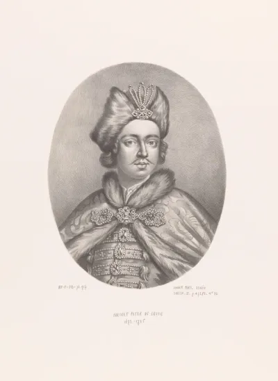 Portret van Peter I, keizer van Rusland, op 28-jarige leeftijd