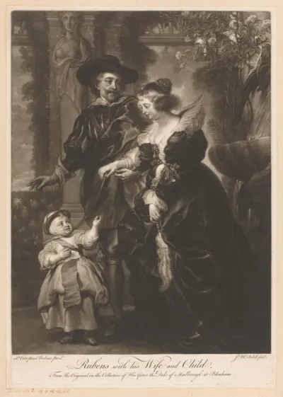 Portret van Peter Paul Rubens, Hélène Fourment en hun zoon Frans of Pieter Paul