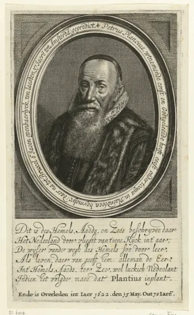 Portret van Petrus Plancius op 70-jarige leeftijd