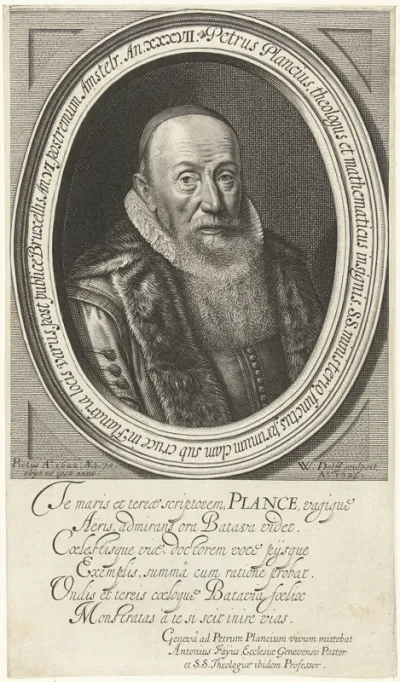 Portret van Petrus Plancius op 70-jarige leeftijd
