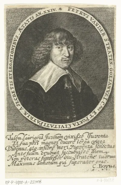 Portret van Petrus van der Straten op 24-jarige leeftijd