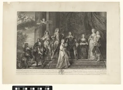Portret van Philip Herbert, graaf van Pembroke, met zijn familie