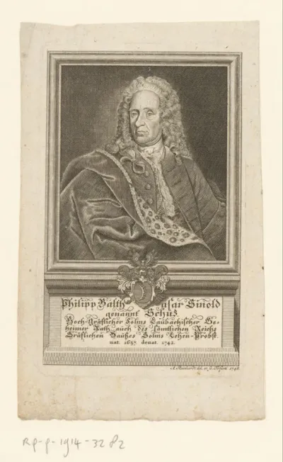 Portret van Philipp Balthasar Sinold, genannt von Schütz