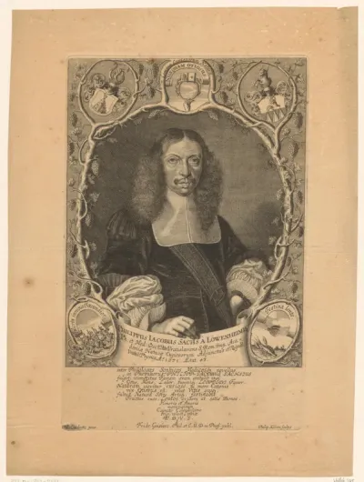 Portret van Philipp Jacob Sachs von Löwenheim op 43-jarige leeftijd