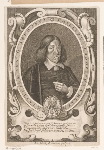 Portret van Philipp Ludwig Melem op 48-jarige leeftijd