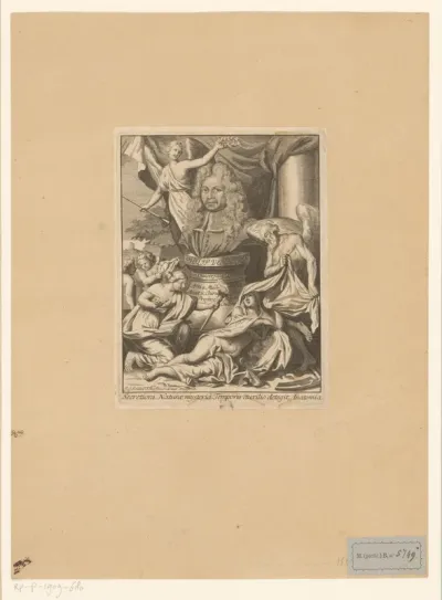 Portret van Philips Verheyen met allegorie
