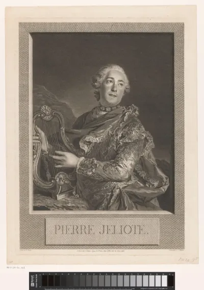 Portret van Pierre de Jélyotte met een lier