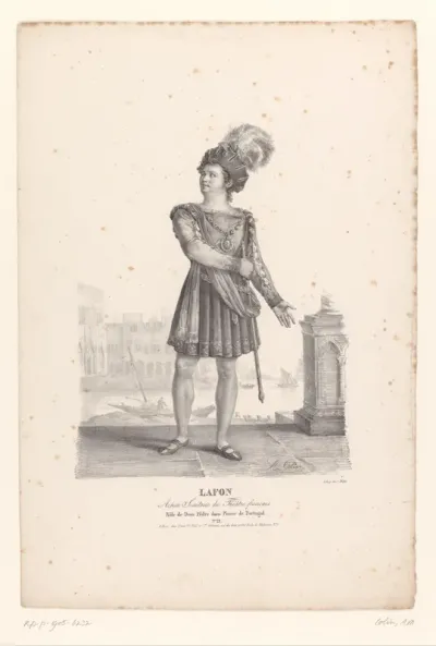 Portret van Pierre Lafon als Don Pèdre in de tragedie Pierre de Portugal