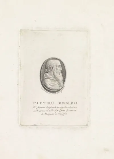 Portret van Pietro Bembo naar een antieke gem