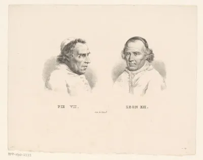 Portret van Pius VII en Leo XII