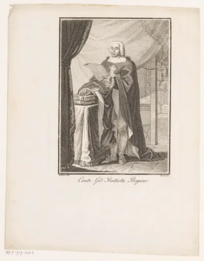 Portret van politicus Giovanni Battista Lorenzo Bogino