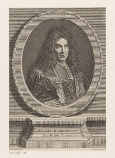 Portret van politicus Marc-René de Voyer de Paulmy d'Argenson