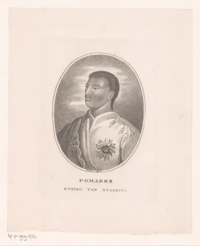 Portret van Pomarre Koning van Tahiti