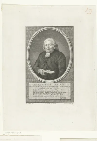 Portret van predikant Adrianus Mandt