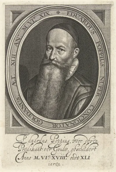 Portret van predikant Eduard Poppius op 52-jarige leeftijd