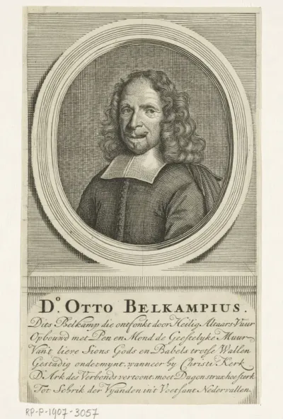 Portret van predikant Otto Belcampius in ovaal
