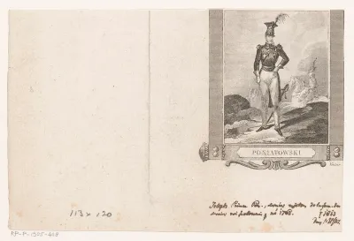 Portret van prins Józef Poniatowski op het slagveld