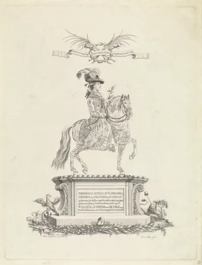 Portret van Prinses Frederica Sophia Wilhelmina te paard