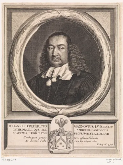 Portret van professor Johannes Fredericus Gronovius