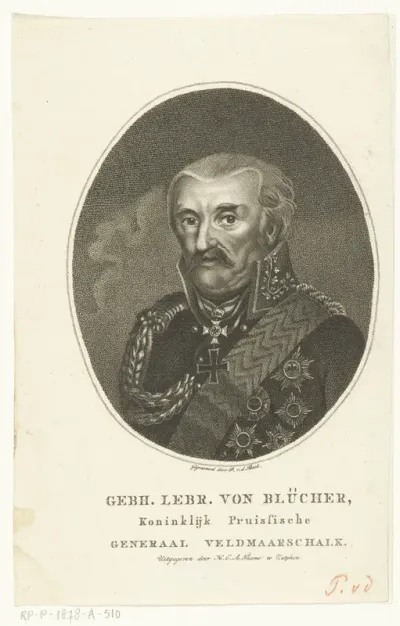 Portret van Pruisische generaal Gebhard Leberecht von Blücher vorst van Wahlstatt
