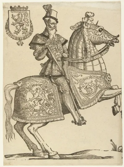 Portret van Reinout III van Brederode te paard