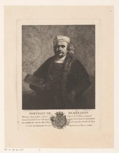 Portret van Rembrandt van Rijn met twee cirkels