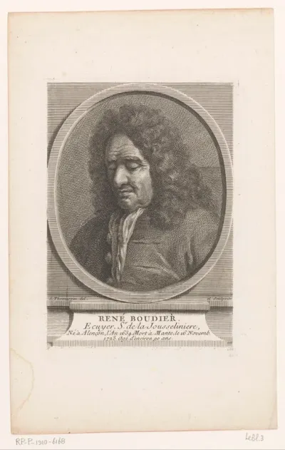 Portret van René Boudier in een ovale lijst