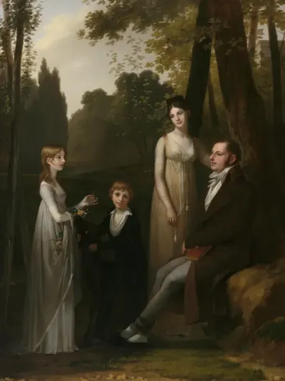 Portret van Rutger Jan Schimmelpenninck en Catharina Nahuys met hun kinderen