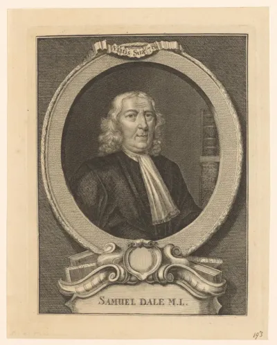 Portret van Samuel Dale op 78-jarige leeftijd