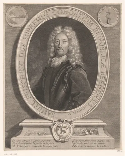 Portret van Samuel Frisching II op 75-jarige leeftijd