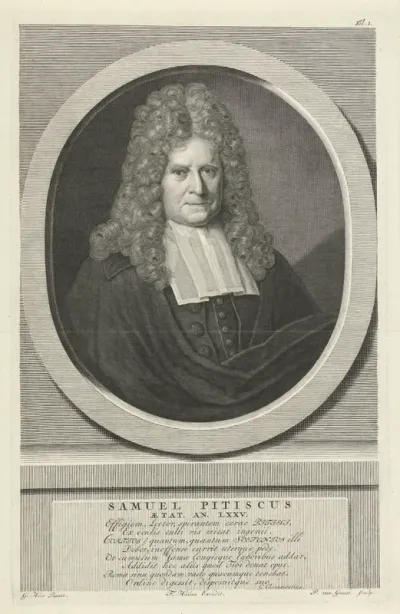 Portret van Samuel Pitiscus op 75-jarige leeftijd