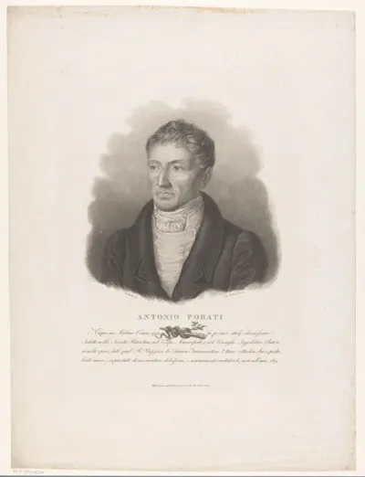 Portret van schrijver Antonio Porati