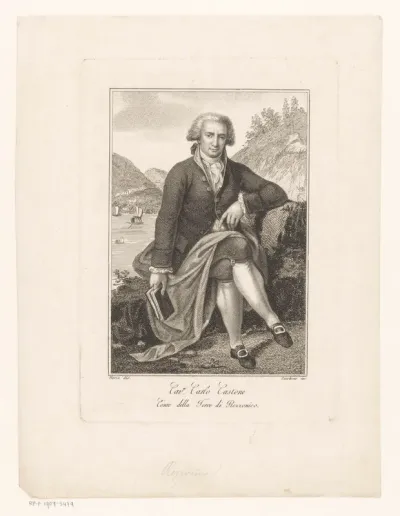 Portret van schrijver Carlo Gastone Della Torre di Rezzonico