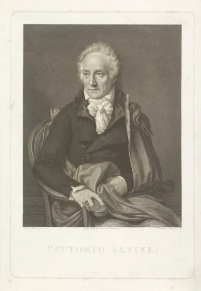 Portret van schrijver, dichter en acteur Vittorio Alfieri