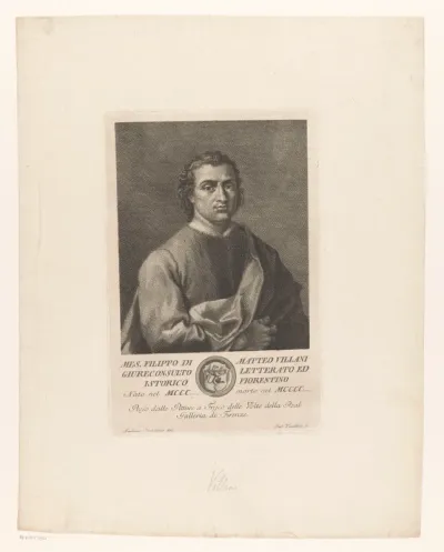 Portret van schrijver en historicus Filippo Villani