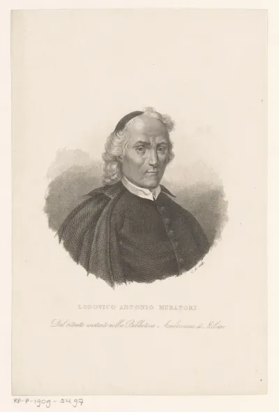 Portret van schrijver en historicus Ludovico Antonio Muratori