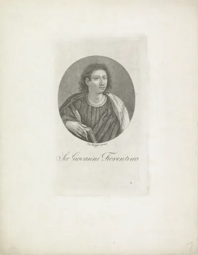 Portret van schrijver Giovanni Fiorentino