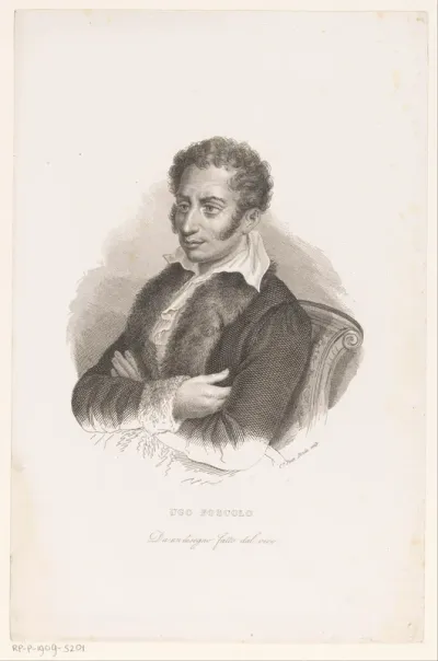 Portret van schrijver Ugo Foscolo