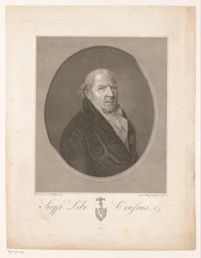 Portret van Siegfried Lebrecht Crusius op 71-jarige leeftijd